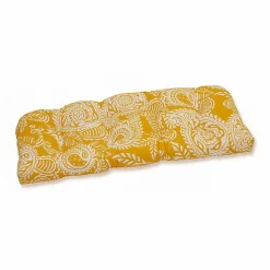 Kirklands Home Yellow Paisley Outdoor Settee Cushion Hot