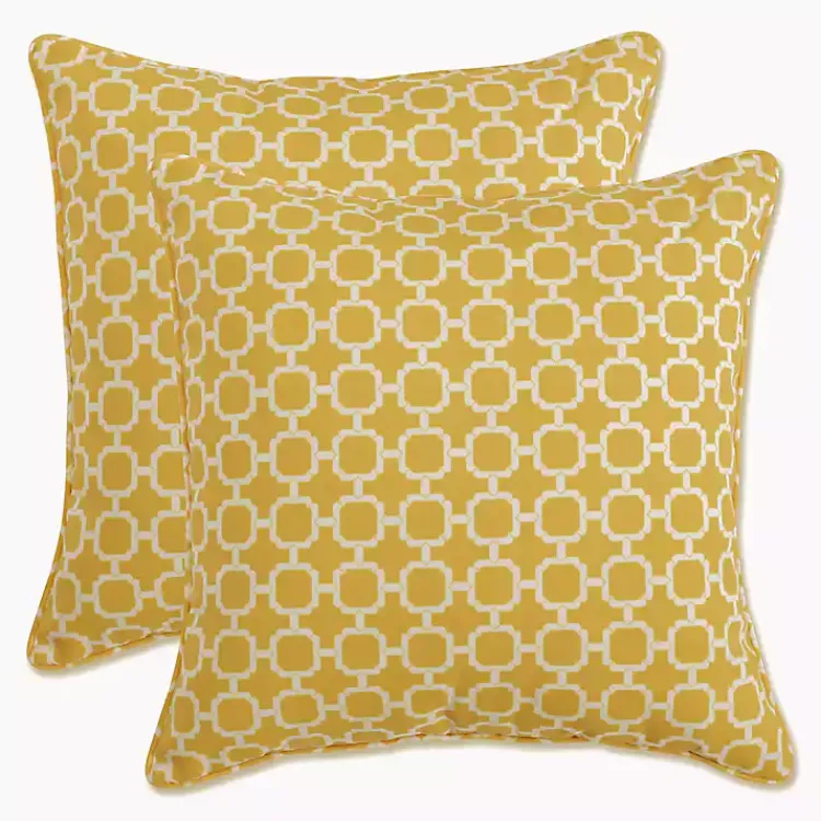 Kirklands Home Pattern Outdoor Pillows, Set of 2 Yellow Best