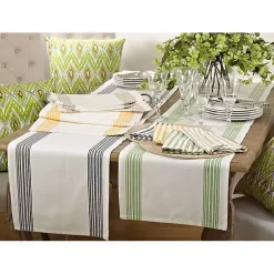 Kirklands Home Yellow Striped Border Table Runner Outlet