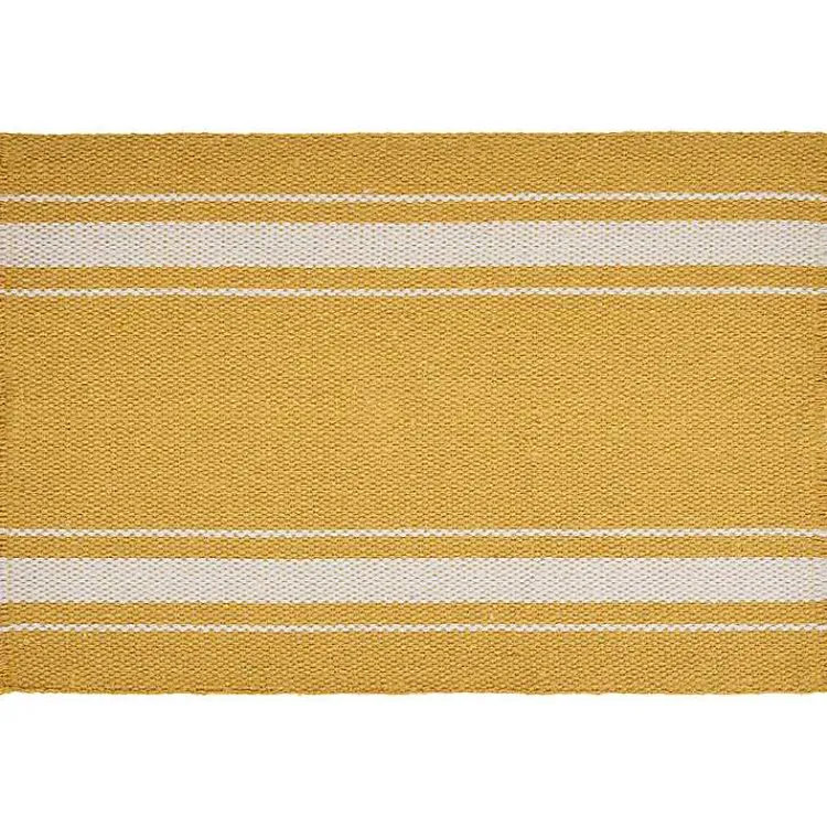 Kirklands Home Striped Fringe Placemats, Set of 4 Yellow Sale