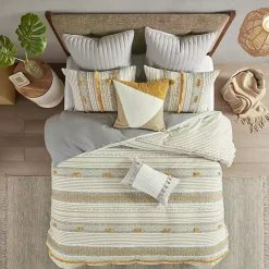 Kirklands Home Yellow Striped Pom Pom 3-pc. Full/Queen Duvet Set Hot