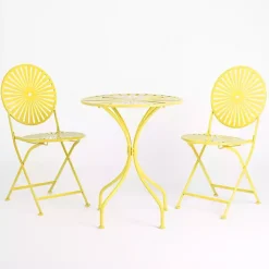 Kirklands Home Sunburst Metal 3-pc. Outdoor Bistro Set Yellow Sale