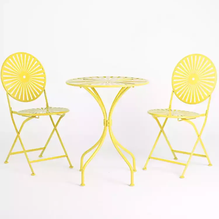 Kirklands Home Sunburst Metal 3-pc. Outdoor Bistro Set Yellow Sale