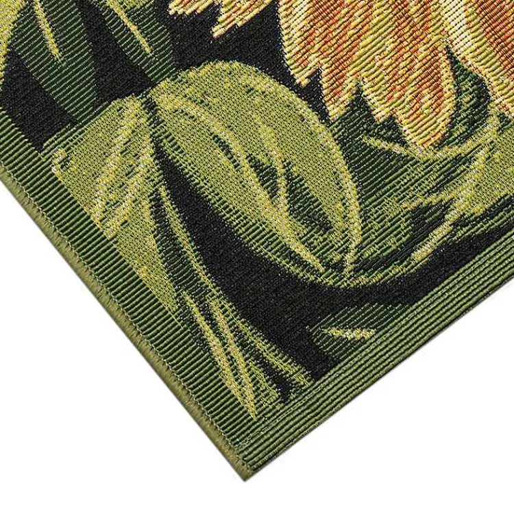 Kirklands Home Yellow Sunflower Indoor/Outdoor Runner, 1x4
