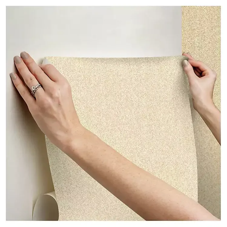 Kirklands Home Textured Cross Woven Peel & Stick Wallpaper Yellow Outlet