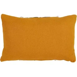 Pillows>Kirklands Home Yellow Wave Stitched Fringe Lumbar Pillow