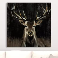 Kirklands Home Young Buck Giclee Canvas Art Print, 30x30 in. Black Hot