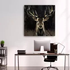 Kirklands Home Young Buck Giclee Canvas Art Print, 40x40 in. Black