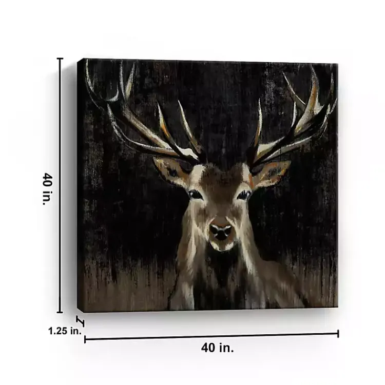 Kirklands Home Young Buck Giclee Canvas Art Print, 40x40 in. Black