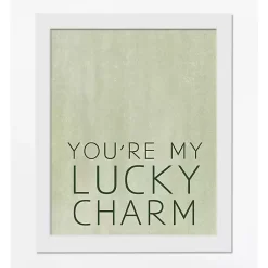 St Patricks Day Decorations>Kirklands Home You're My Lucky Charm Framed Canvas Art Print